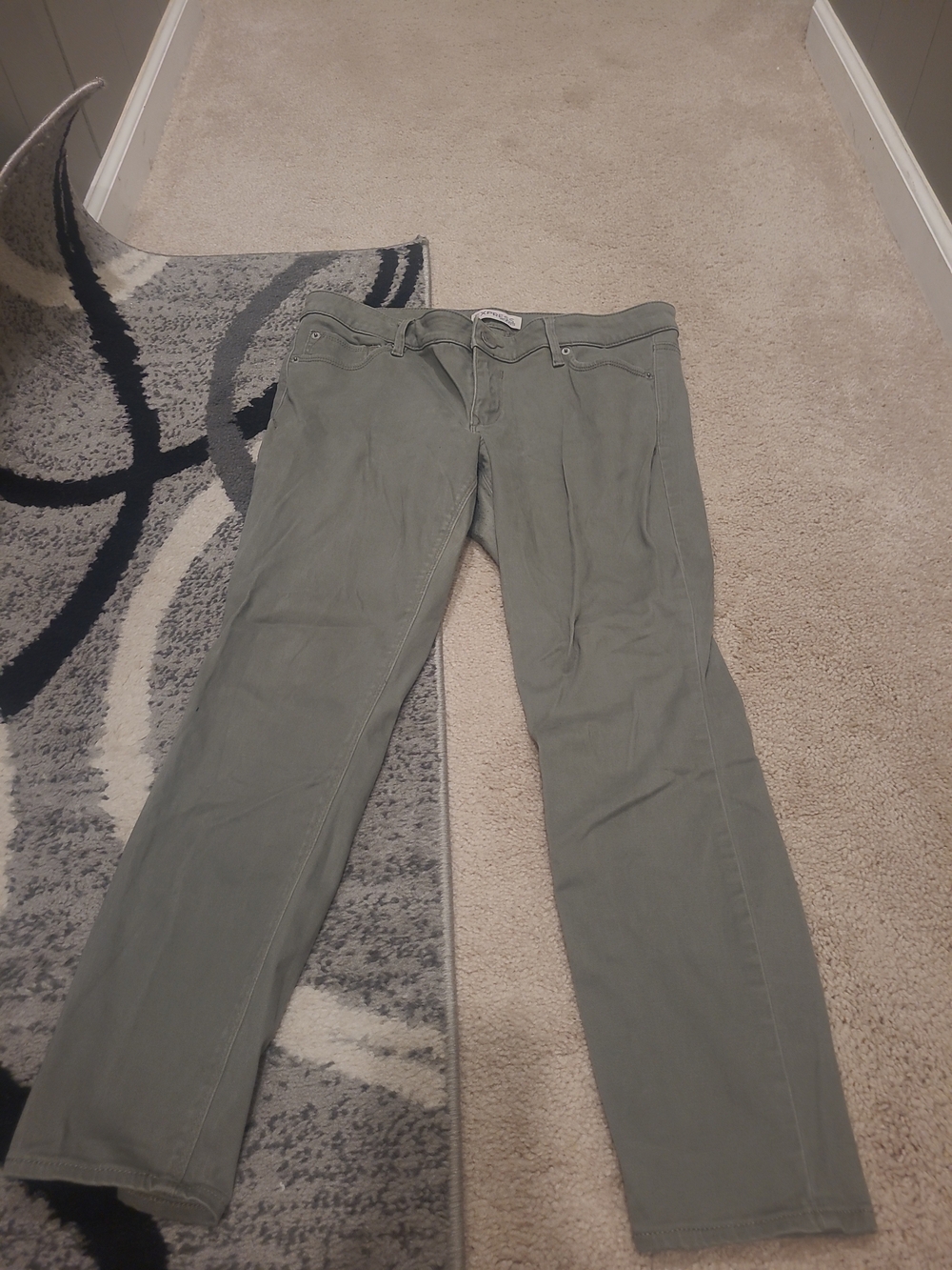 Express Stella Low Rise Ankle Skinny Jeans Womens GRAY Denim Stretch Zip Fly 10